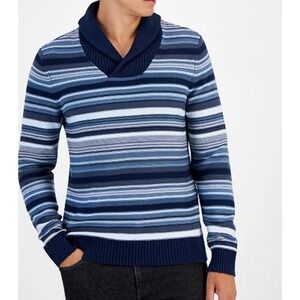 Macys Sun + Stone Pullover Sweater Blue Nautical Grandpacore Fisherman XL Cotton